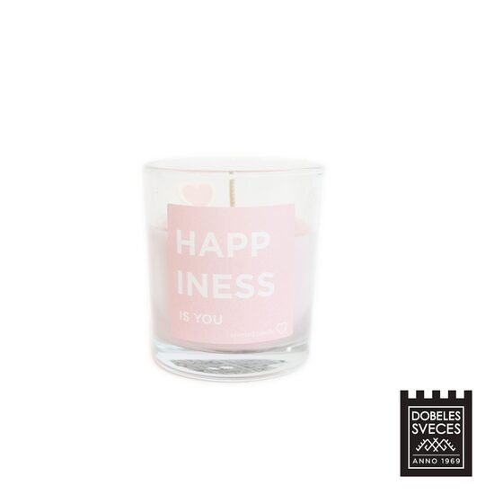 "HAPPINESS is you" stikla glāzē ar maijpuķīšu aromātu